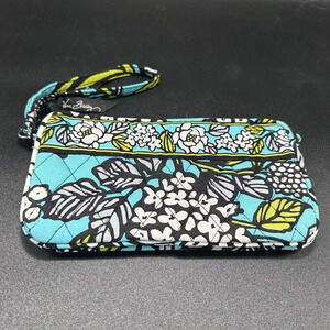 Vera Bradley Wristlet Teal Wrist Strap Zip Close Credit Card Holders